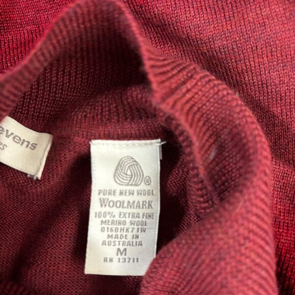 Valerie Stevens Merino Wool Mock Neck Sweater Womens Medium Red Lightweight - Picture 11 of 13